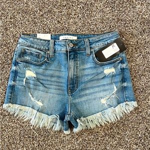 Eunia high-rise cutoff jean shorts